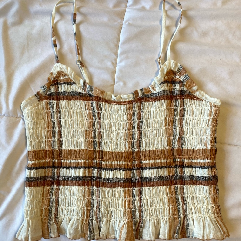 American Eagle Smoked Ruffle Cami
